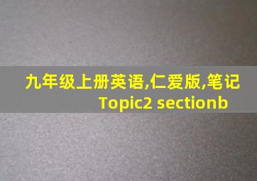 九年级上册英语,仁爱版,笔记Topic2 sectionb